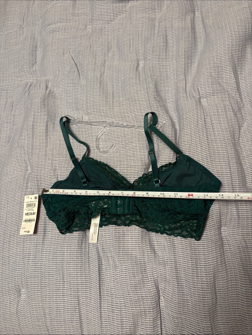 Lace V-Neck Bralette in Deep Teal Green - Women's Intimates - Picture 3 of 3